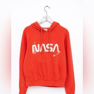 NASA H&M L.O.G.G Label Of Graded Goods Drawstring Medium Hoodie Women Orange